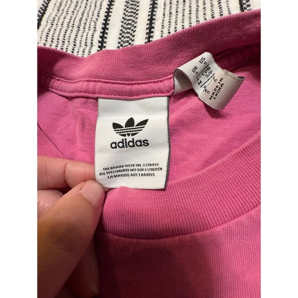 Adidas Graphic Tee Pink Trefoil Logo Short Sleeve Women's Small - Picture 3 of 8
